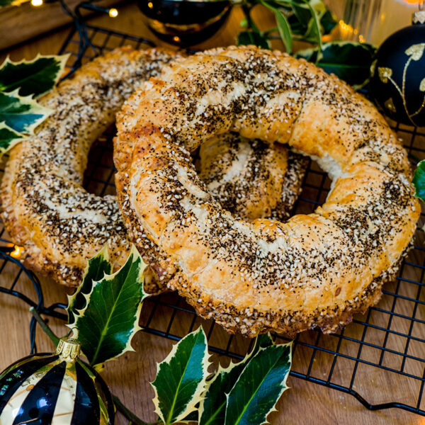 festive sausage wreath