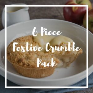 6 piece festive crumble pack, the real pie company